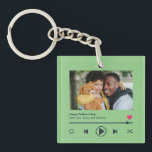 Porte-clefs First Fête des pères Papa Custom Photo Music Playe<br><div class="desc">Cadeau de Fête des pères personnalisé pour votre père pour célébrer la Fête des pères. Que ce soit pour un nouveau père, un beau père, un père ancien et classique, ou un papa-to-be, la fonction de texte personnalisé vous couvrira. Vous pouvez modifier le texte à votre texte désiré et télécharger...</div>