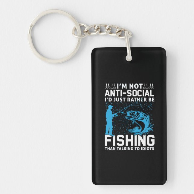 Porte-clefs Fisher Je Préférerais Plutôt Pêcher (Devant)