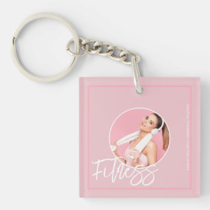 Porte-clefs Fitness Porte - clé de code QR à thème rose