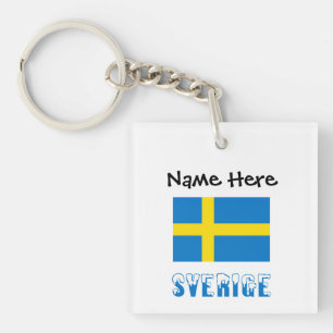 Porte-clefs Flagge Sverige och Svenska Personnalisé