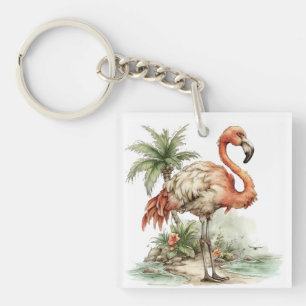 PORTE-CLEFS FLAMANT ET DAUPHIN ESTIVALS FANTAISISTES 