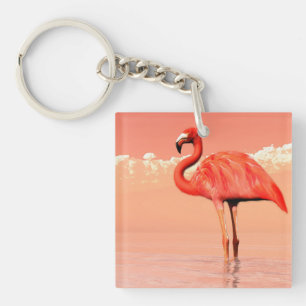 Porte-clefs Flamant rose dans l'eau - 3D rendent