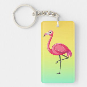 Porte-clefs Flamant Rose de Style Cartoon