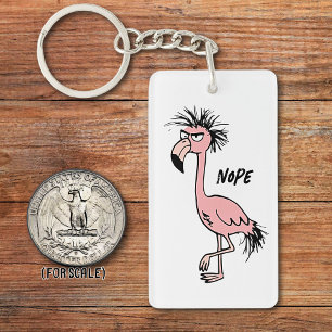 Porte-clefs Flamant rose en colère Dessin Sac à Phrase Sarcast