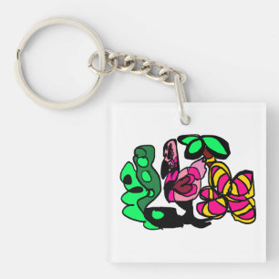 Porte-clefs Flamant rose montre l'ambiance