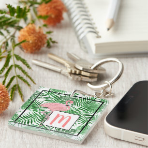 Porte-clefs Flamant Rose Tropical Personnalisé Mignon