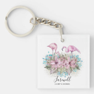 Porte-clefs Flamants roses Adieu Adieu Bon Voyage Amis cadeaux