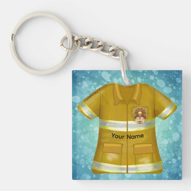 Porte-clefs Flames Shield Firefighter (Devant)