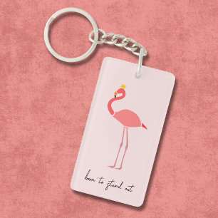 Porte-clefs Flamingo Rose Minimaliste Moderne