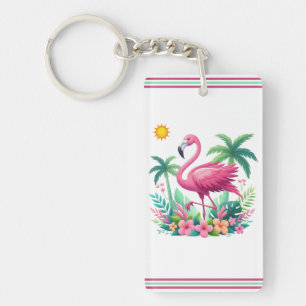 Porte-clefs Flamingo rose tropicale/Floride