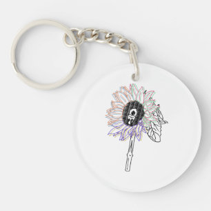 Porte-clefs Fleur Arc-en-ciel Art Funky