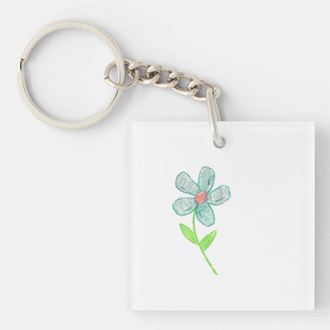 Porte-clefs Fleur bleue (Devant)