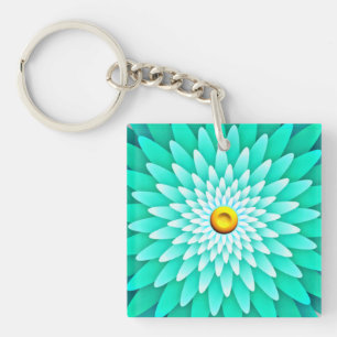 Porte-clefs Fleur bleue Mandala-68566