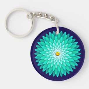 Porte-clefs Fleur bleue Mandala-68566