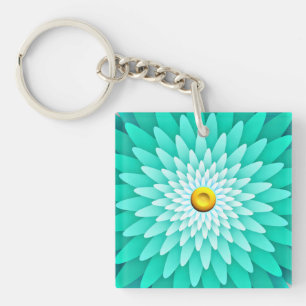 Porte-clefs Fleur bleue Mandala-68566