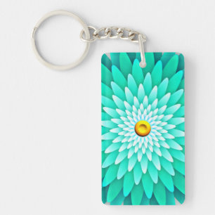 Porte-clefs Fleur bleue Mandala-68566