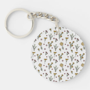 Porte-clefs Fleur botanique Floral de printemps Acrylique