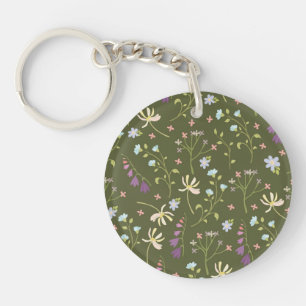 Porte-clefs Fleur botanique Printemps floral Acrylique