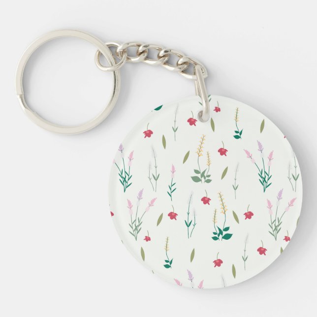 Porte-clefs Fleur botanique Printemps floral Acrylique (Devant)