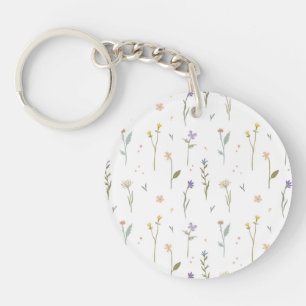 Porte-clefs Fleur botanique Printemps floral Acrylique