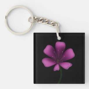 Porte-clefs Fleur Botanique Sombre Humeur Brillant Violet Élec