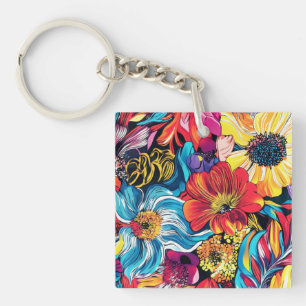 Porte-clefs Fleur Colorée