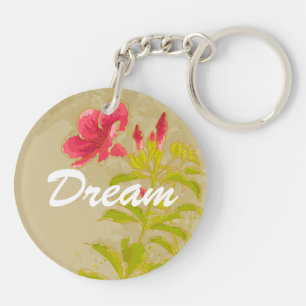 Porte-clefs Fleur d'Allamanda sur l'arrière - plan modifié l
