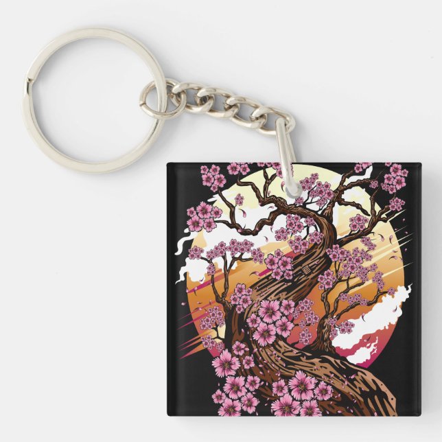 Porte-clefs Fleur de cerisier sauvage (Devant)