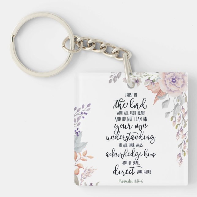 Porte-clefs Fleur de confiance dans le Seigneur (Devant)