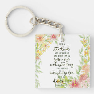 Porte-clefs Fleur de confiance dans le Seigneur