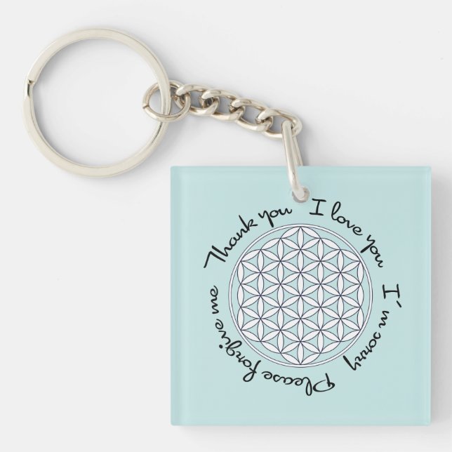 Porte-clefs Fleur de la vie Ho'oponopono (Devant)