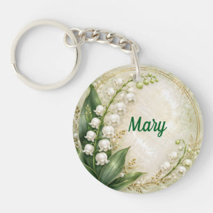 Porte-clefs Fleur de mai personnalisée Muguet