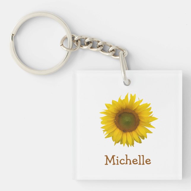Porte-clefs Fleur de tournesol Jaune mignonne (Devant)