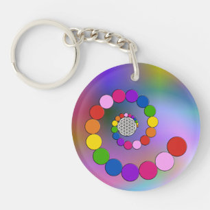 Porte-clefs Fleur de vie / Blume des Lebens - points spiraux