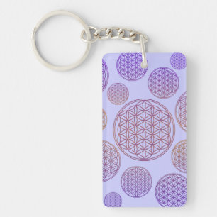 Porte-clefs Fleur de vie / Blume des Lebens - Violet motif