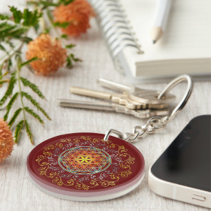 Porte-clefs Fleur De Vie - Ornements Vintages Mandala 1