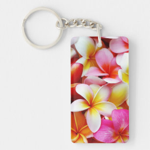 Porte-clefs Fleur d'Hawaï de Frangipani de Plumeria customis