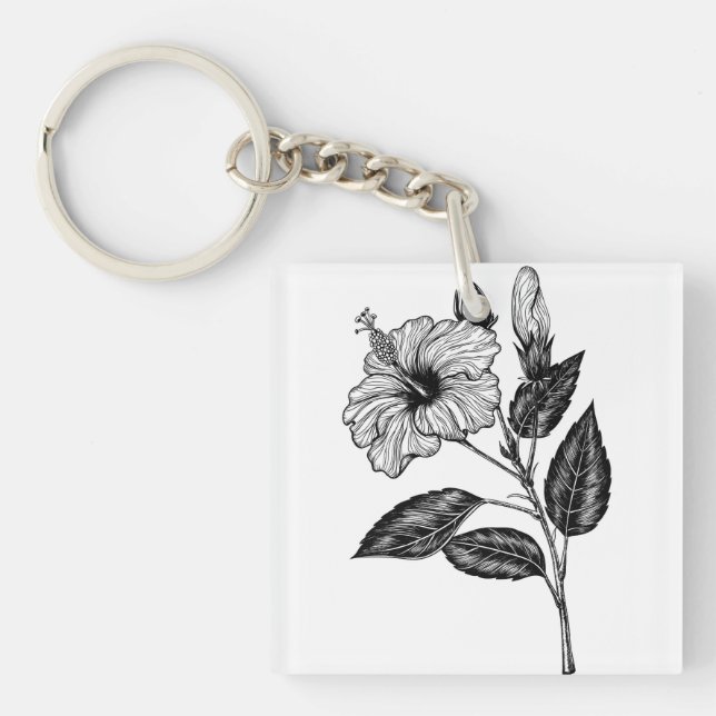 Porte-clefs Fleur d'Hibiscus III (Devant)