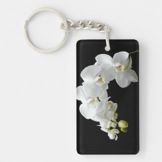 Porte-clefs Fleur d'orchidée blanche