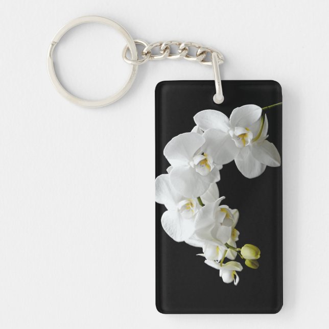 Porte-clefs Fleur d'orchidée blanche (Devant)