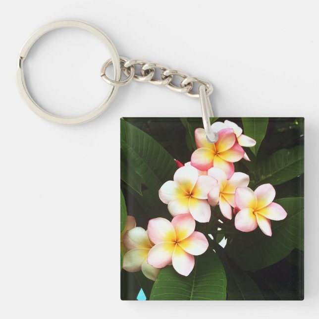 Porte-clefs Fleur exotique tropicale de Frangipani (Devant)