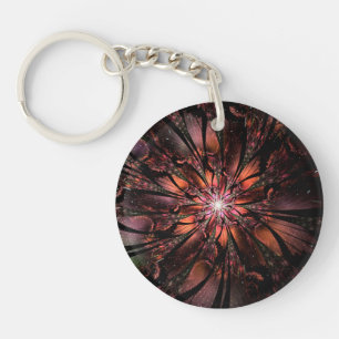 Porte-clefs Fleur imaginaire fractale douce et tendresse