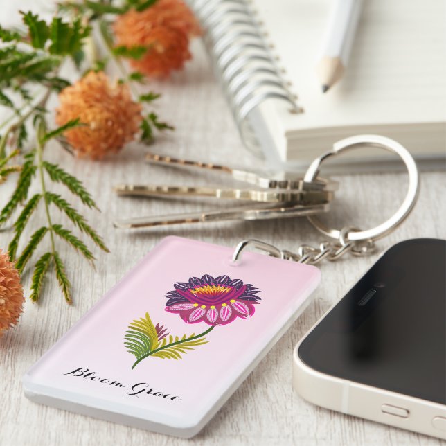 Porte-clefs Fleur isolée (Devant droit)