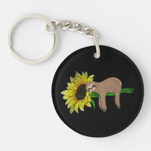Porte-clefs Fleur Jaune Tournesol Amoureux d'Animaux Endormis