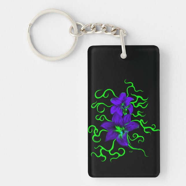 Porte-clefs Fleur Lily violette (Devant)