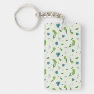 Porte-clefs Fleur Motif printemps floral acrylique