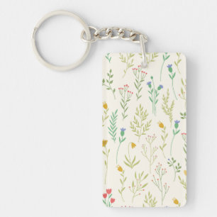 Porte-clefs Fleur Motif printemps floral acrylique