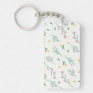 Porte-clefs Fleur Motif printemps floral acrylique