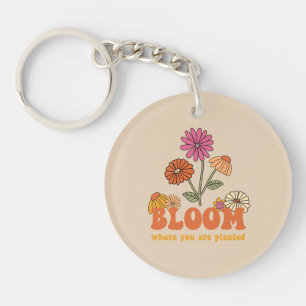 Porte-clefs Fleur Où vous êtes planté