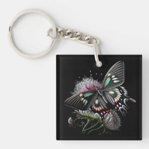 Porte-clefs fleur-papillon
